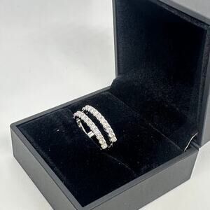 Moissanite Diamond Wedding Ring Enhancer GRA Double Row Band Brilliant Size 8.5